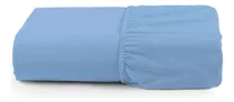 Lencol Queen Algodão Percal 200 C/ Elástico 40cm Altura Azul Cor Azul Desenho Do Tecido Liso