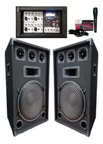 2 Bafles 300w/consola Potenciada 800w / 1mic-oferta!!!!!