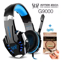 Fone De Ouvido Over Ear Gamer Cor Azul E Preto Cor Da Luz Azul