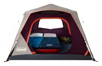 Carpa Coleman Skylogde 4 Personas Armado Rapido Y Facil. Color Rojo