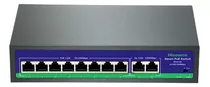 Switch Cftv 8 Portas 02 Uplink 250m 10/100 Com Fonte 
