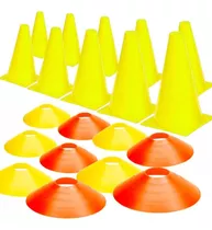 Conos De Entrenamiento Set 10 Conos Pvc + 10 Platillos 