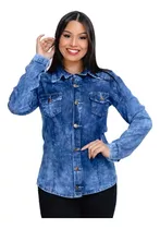 Camisa Jeans Feminina Manchada - Estilo Country 2019