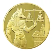 Moneda Conmemorativa Antiguo Egipto Anubis Protector Viaje