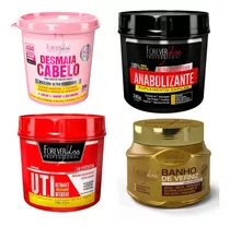 Kit Desmaia Cabelo, Uti, Anabolizante E Banho De Verniz 250g