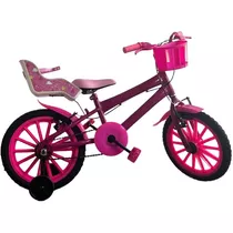Bicicleta Infantil Aro 16 Feminina Com Cestinha Para Boneca