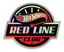 3 Pzas Sticker Calcomania Holograma Hot Wheels Red Line Club