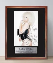 Lady Gaga Foto Firmada En Cuadro Conmemorativo