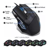 X7 Mouse Gamer Multicolor Led 5500 Dpi Ajustable 7 Botones