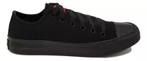 Zapatillas Flecha Puntera Goma Lona Cordón Negro Black