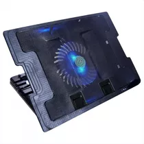 Base Cooler Led Usb Pad Enfriador Notebook Netbook 9 A 17 Color Negro Led Azul