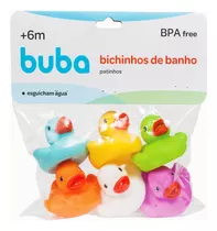 Patinho De Borracha C/6 Brinquedos Para Banho Bebê Coloridos