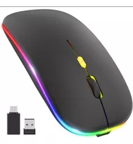 Mouse Wireless Recarregável Led Rgb 2.4 Ghz Sem Fio Rápido