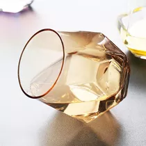 Set 6 Vasos Estilo Nordico Diamante Whiskey Cognac Ron Color Ambar