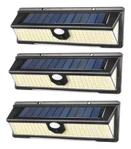 Foco Solar 190 Leds Exterior Tenue/sensor X3+1 Gratis X2pack