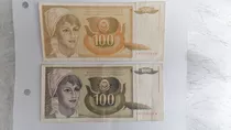 2 Billetes 100 Dinara Yugoslavia. .vhcf