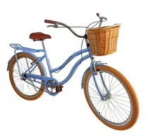 Bicicleta  Maria Clara Bikes Passeio Aro 26 17  1v Freios V-brakes Cor Azul-celeste Com Descanso Lateral