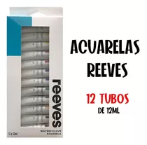 Set Acuarelas Reeves 12 Tubos De 12 Ml Watercolor En Estuche