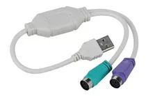 Adaptador Usb Macho Para 2 Ps2 Fêmea Teclado E Mouse Xt-569