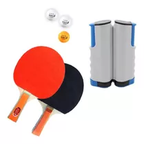 Set De Ping Pong Plegable Red Retractil 3 Pelotas 2 Paletas