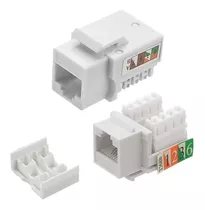 Conector Rj45 Femea Cat6 Branco Keystone Pacote C/100 Pçs