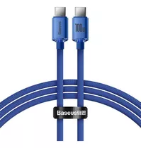 Cable Baseus Usb-c / Usb-c Carga Rápida Hasta 100w De 1.2 Metros Color Azul