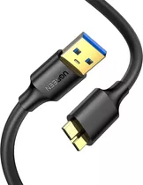 Cable Disco Duro Ugreen Micro Usb B 3.0 5 Gbps Usb-a 1m Color Negro