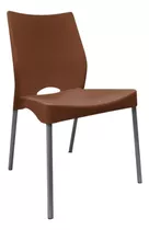 Silla De Comedor Plástico Reforzada Apilable Gris - Malba Estructura De La Silla Chocolate