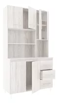 Aparador De Cocina Orlandi Kit Triple Blanco Wengue 105 Cm Color Abedul