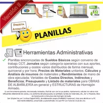Planillas Jornales, Cálculos, Costos, Cómputo Y Presupuesto.