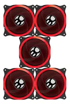 Kit 5 Cooler Gabinete Bluecase 120mm Led Vermelho Bfr-11r