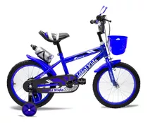 Bicicleta Rod. 16 Canasto + Rueditas + Accesorios Niño Niña Color Azul