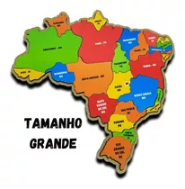 Quebra Cabeça Mapa Do Brasil Infantil Em Madeira Tamanho G