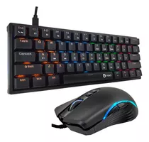 Combo Gamer Teclado Mecânico 60% E Mouse Led Rgb 8000 Dpi