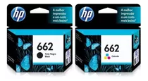 Kit Cartucho Hp 662 Cz103ab Preto + Cz104ab Color Originais