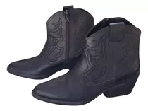 Botas Texanas Negras De Cuero Nro 37