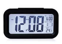 Reloj De Mesa Digital, Alarma, Termometro Calendario Negro