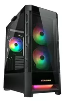 Gabinete Cougar Duoface Rgb Negro Panel Malla Y Cristal