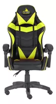 Silla De Escritorio Vonchairs Legion Gamer Ergonómica  Amarilla Con Tapizado De Cuero Sintético