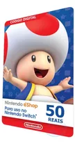 Cartão Nintendo Switch Eshop Br R$ 50 Reais - Envio Na Hora