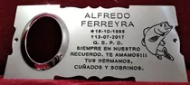 Placa Recordatoria Cementerio 25x12 Con Pez Y Foto Color