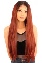 Peruca Front Lace Wig Lisa - Fibra Premium - Vinho Cobre