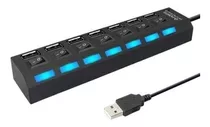 Hub 7 Portas Usb 2.0 Com Switch E Led