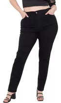 Jeans Chupin Negro Clasico Mujer Tiro Alto Talles Especiales