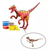 Velociraptor - Massa De Modelar E Quebra Cabeças 3d