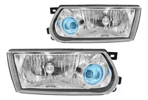 Par De Faros Delanteros Tsuru 3 Cromado Ojo Azul Nissan 