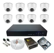 Kit Cftv 8 Câmeras Dome Ahd 1 Mp Dvr 8 Ch P2p Hd 1tb Seagate