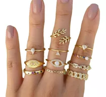 Anillos Midi Ring Tendencia Accesorios 987gs Moda Mujer Blue