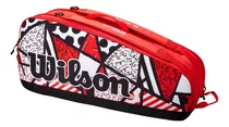 Bolsa De Tênis Wilson Romero Thermobag, Pacote Com 6 Unidades, Bolsa De Raquete, Cor Vermelha