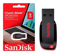 Pendrive Sandisk Cruzer Blade Sdcz50-008g-b35 8gb 2.0 Preto E Vermelho